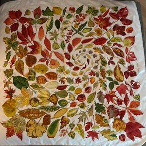 Hermes Vintage "Autumn Leaves" Retired 100% silk scarf made in France